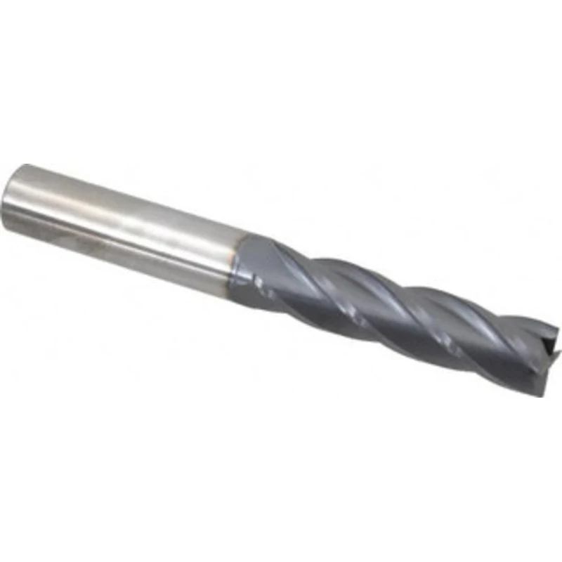 KYOCERA SGS 3/4, 3 LOC, 3/4 Shank Diam, 6 OAL, 4 Flute, Solid Carbide Square End Mill Single End, AlTiN Finish, Spira...